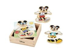 Mikro Trading MICKEY Mouse vkládačka dřevěná "Obleč Mickeyho" 19 ks v dřevěné krabičce ve fólii
