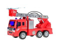 Mikro Trading Auto hasiči 24 cm na setrvačník stříkající vodu s výsuvným žebříkem v sáčku