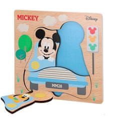 Mikro Trading MICKEY Mouse puzzle dřevěné 21 x 21 cm 4 dílky 2 druhy ve fólii