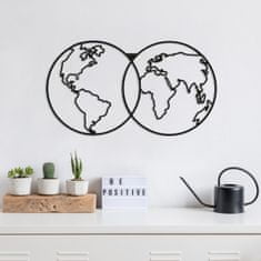 Wallity Nástěnná dekorace World Map Globe černá