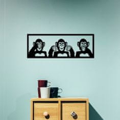 Wallity Nástěnná dekorace Three Monkeys černá - M