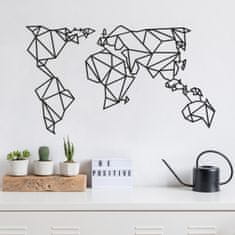 Wallity Nástěnná dekorace World Map III černá