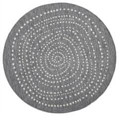 NORTHRUGS Kusový koberec Twin-Wendeteppiche 103112 grau creme kruh – na ven i na doma 140x140 (průměr) kruh