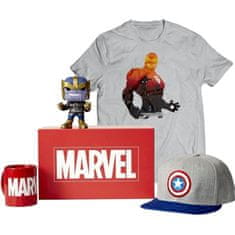 Wootbox Sběratelský Box - Wootbox s překvapením Marvel - Hrnek, tričko, kšiltovka, figurka Funko POP! 4v1