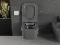 Mexen Madox závěsná wc mísa rimless včetně sedátka s slow, duroplast, světle šedá mat (30154061)