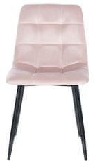 BHM Germany Jídelní židle Antibes, samet, růžová