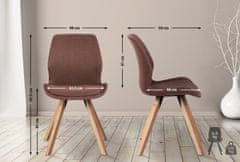 BHM Germany Jídelní židle Luna (SET 2 ks), textil, hnědá