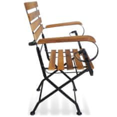 Greatstore Skládací zahradní židle 2 ks ocel a masivní akáciové dřevo