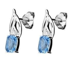 Silver Cat Jedinečné stříbrné náušnice s modrým syntetickým spinelem SC464