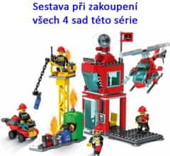 Blocki Blocki stavebnice Hasiči - hasičský vrtulník a vůz 2v1 kompatibilní 87 dílů