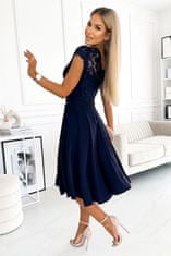 Numoco Dámské šaty 381-4 LINDA + Ponožky Gatta Calzino Strech, tmavě modrá, S