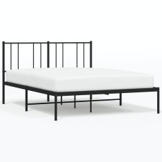 Vidaxl Kovový rám postele s čelem černý 140 x 200 cm