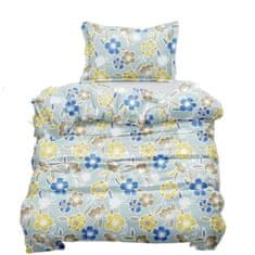 Bavlissimo 2-dílné povlečení bleděmodré s květinami 140x200 pro jednu postel