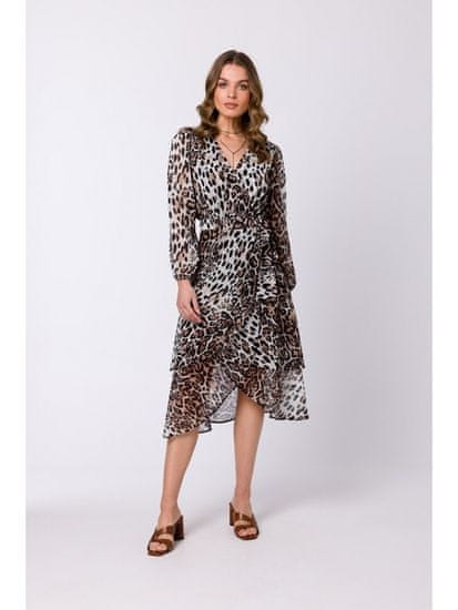 Style Stylove Dámské midi šaty Numeak S341 leopard