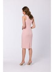 Style Stylove Dámské mini šaty Lilott S342 pudrová růžová S