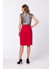 Style Stylove Dámská midi sukně Lyoth S343 červená XXL