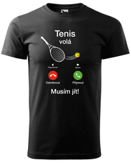 Hobbytriko Tenisové tričko - Tenis volá Barva: Černá (01), Velikost: 2XL