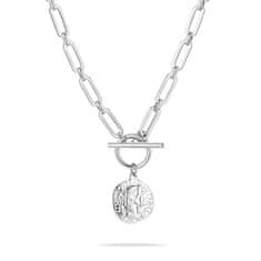 Tamaris Moderní ocelový náhrdelník s mincí Coins TJ-0438-N-45