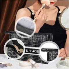 INNA Organizér na kosmetiku do dámské kabelky malá praktická kosmetická taštička Tolouse černá a bílá