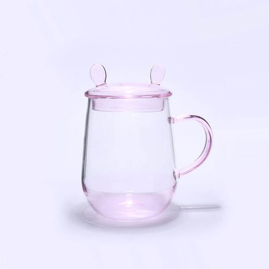 Ty Glass Hrnek s jedním sklem a víčkem - pink