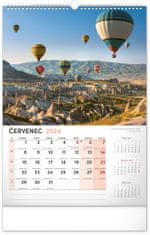 Presco Publishing Nástěnný kalendář Krajina 2024, 33 × 46 cm