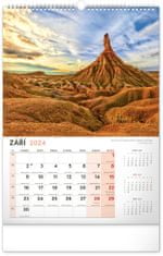 Presco Publishing Nástěnný kalendář Krajina 2024, 33 × 46 cm
