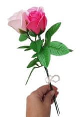 made by ANTEROS Mýdlová kytice z mýdlových květů růže Trio Růžová na stonku s lístky
