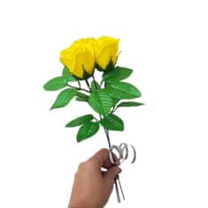 made by ANTEROS Mýdlová kytice z mýdlových květů růže Trio Žlutá na stonku s lístky