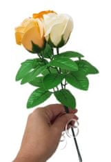 made by ANTEROS Mýdlová kytice z mýdlových květů růže Trio Oranžová na stonku s lístky
