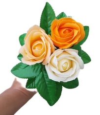made by ANTEROS Mýdlová kytice z mýdlových květů růže Trio Oranžová na stonku s lístky