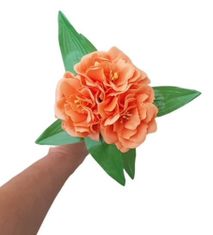 made by ANTEROS Mýdlová kytice z mýdlových květů pivoňky Trio Oranžová na stonku s lístky