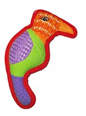 Pet tribe Plyšovo-silikonová pískací hračka pro psa papoušek červený