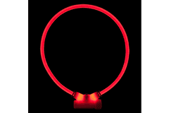 RED DINGO Červený LED svítící obojek S-M červená