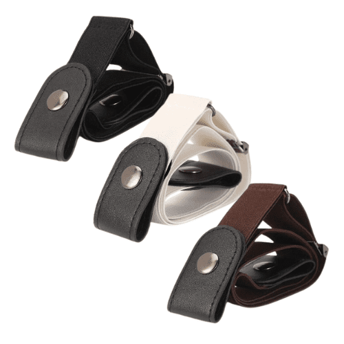 VIVVA® Kožený pásek bez přezky, Dámský pásek, Kožený opasek 3 ks - čérná, hnědá, béžová | BUCKLEOFF