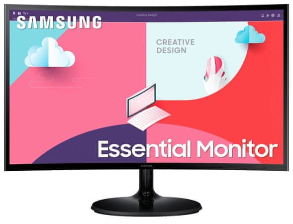 kancelářský monitor Samsung S360C - LED 24 palců LS24C360EAUXEN širokoúhlý displej zakřivený 1800 R 16:9 hdmi vga amd freesync 16,7 milionů