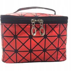 INNA Dámský cestovní kosmetický kufřík se zrcátkem, kosmetická taška Trip Story Umbria červená