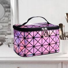 INNA Dámský cestovní kosmetický kufřík se zrcátkem, kosmetická taška Trip Story Umbria růžová 