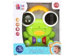 sarcia.eu Interaktivní hudební hračka, smyslová hračka, chrastítko Funny Frog 12+ BAMBAM ZELENÁ