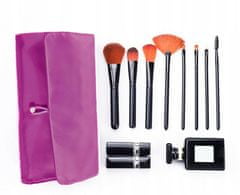 INNA Elegantní dámská skládací kosmetická taštička na make-up se štětcem na líčení fialová