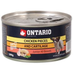 Ontario Konzerva Junior kuřecí kousky a chrupavky 200 g