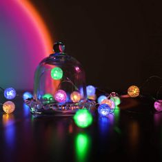 ACA Lightning  LED dekorační girlanda - RGB kuličky, RGB barva, 200 cm, IP20, 2xAA
