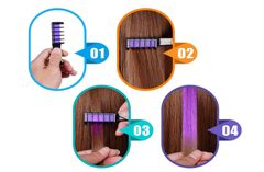 CoolCeny Hřebeny s omyvatelnými barevnými křídami na vlasy – 10 barev