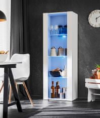 Extreme Furniture Extreme Furniture OPEN V159 Skříňka | Skříňka do Obýváku Se 3 Skleněnými Policemi | Moderní Design | Praktické Skladování, bílá/mat