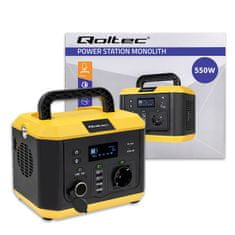 Qoltec Mobile Power Station Monolith | 550W | 500Wh | USB | LCD | Pure Sinus