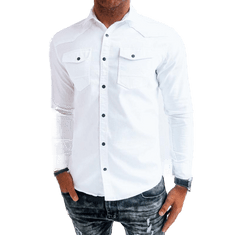 Dstreet Pánská džínová košile ALDWIN bílá dx2472 L