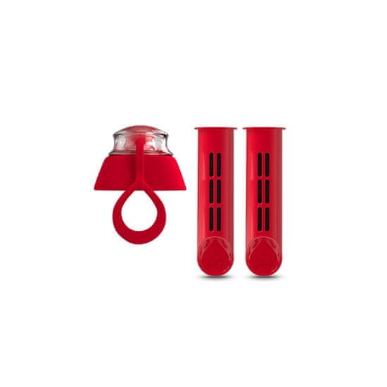 DAFI Náhradní filtr (2 ks) + víčko do filtrační láhve Dafi SOFT (červená)