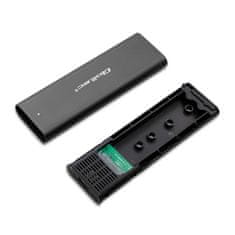 Qoltec Skříň nosič disků M.2 SATA SSD | NVME | disky USB typu C