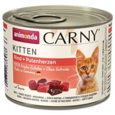 Animonda Konzerva ANIMONDA Carny Kitten hovězí + krůtí srdíčka, 200 g
