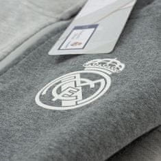 FotbalFans Mikina Real Madrid FC, šedá, kapuce, zip | S