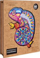 Dřevěné puzzle Hypnotický chameleon 160 dílků